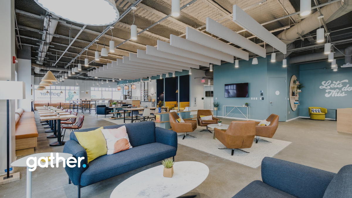 Interior coworking space at Gather Virginia Beach